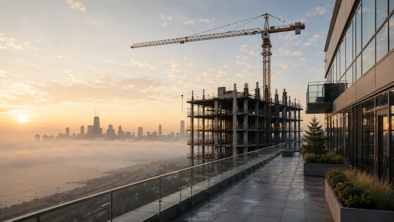 Crane and high-rise construction