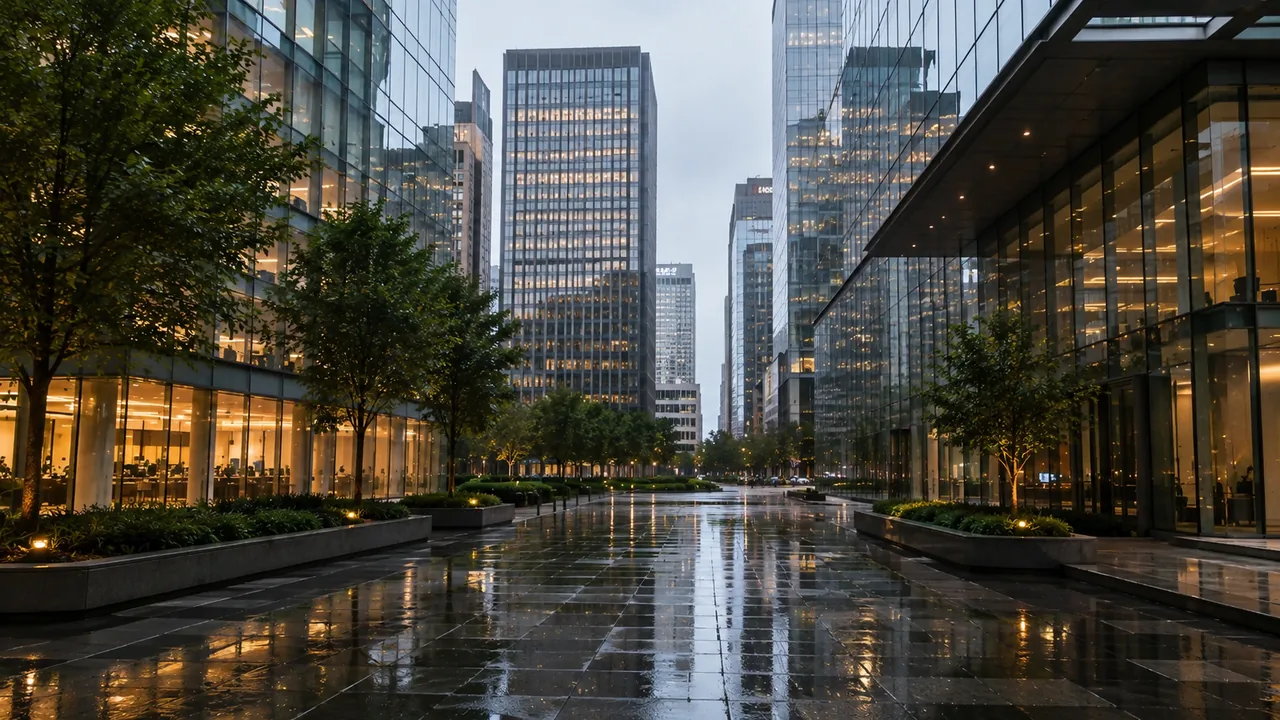 Contemporary architecture and public plaza