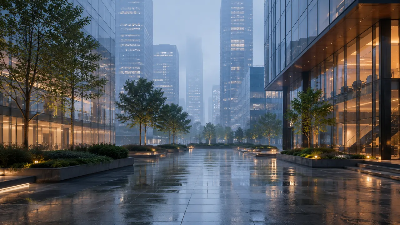 Contemporary architecture and public plaza